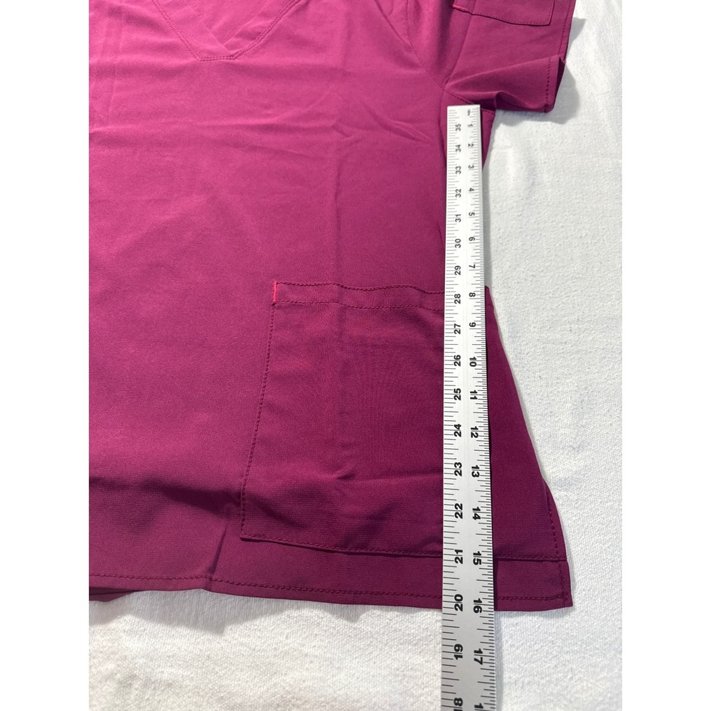 Carhartt Force Cross-Flex V-Neck Scrub Top Wine Purple C12110 Womens Medium - Picture 7 of 7
